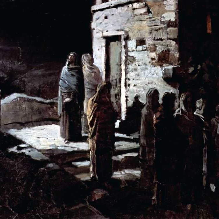 Христос с учениками выходит в Гефсиманский сад