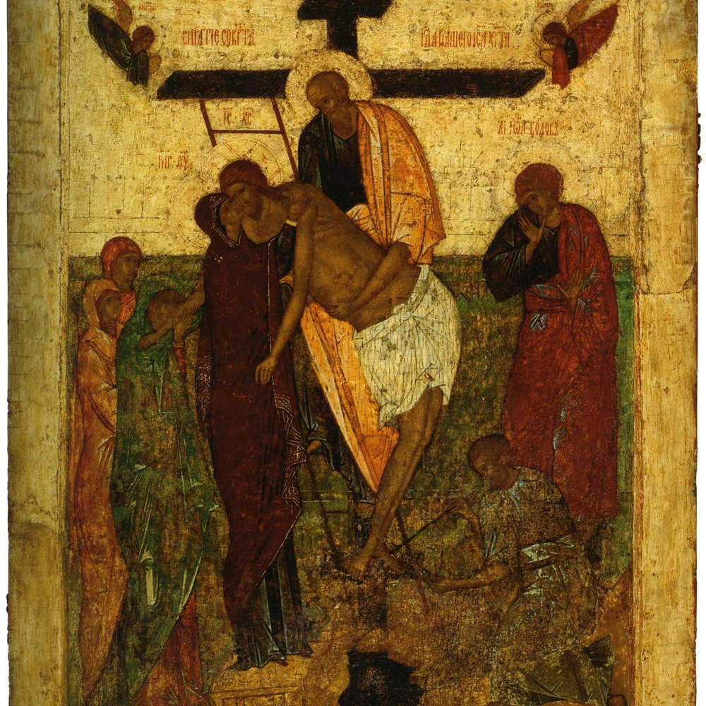 Испрошение тела Христа у Понтия Пилата. Снятие со Креста. Положение во гроб. Явление ангела жёнам мироносицам