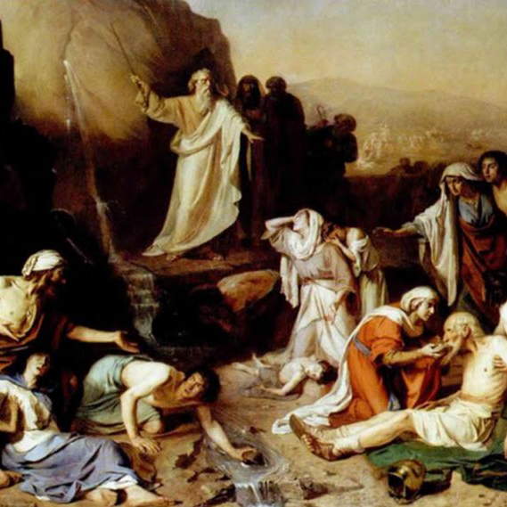 Моисей источает воду из скалы