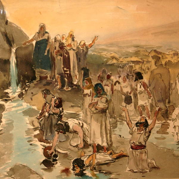 Моисей добывает воду из скалы