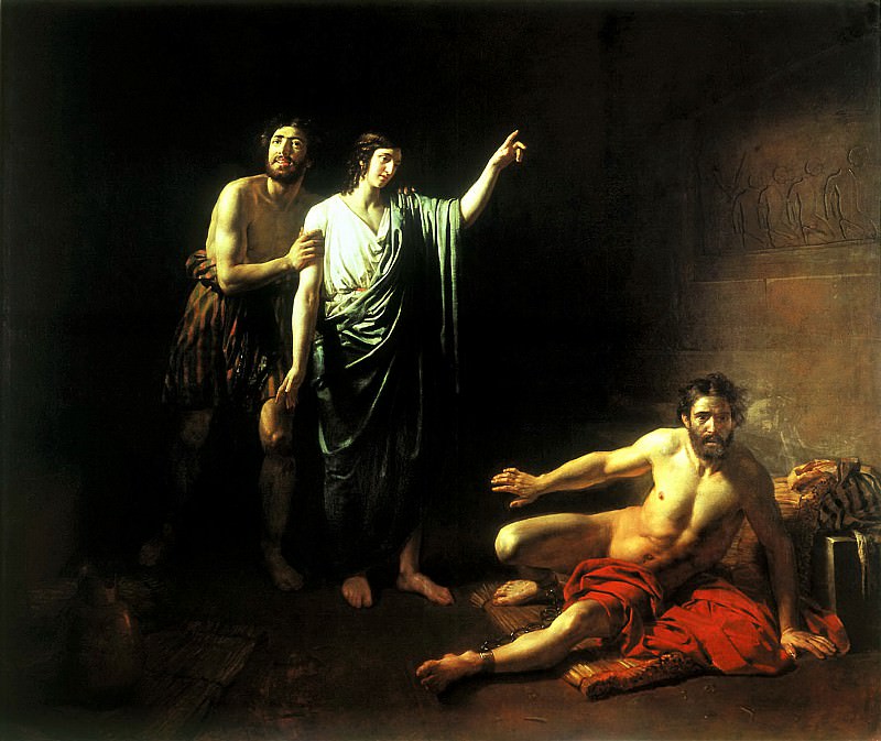 Иосиф, толкующий сны заключённым с ним в темнице виночерпию и хлебодару