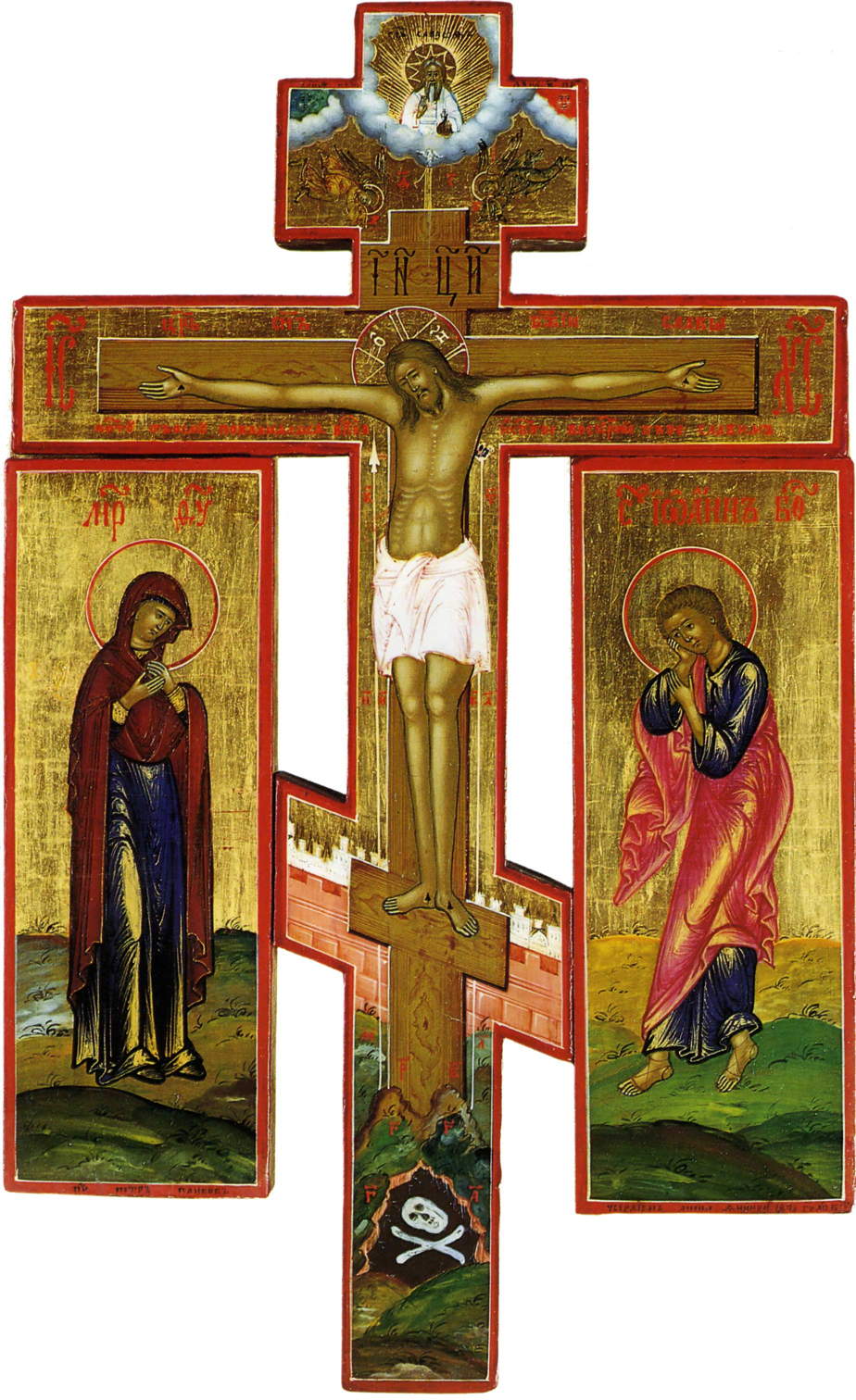 Крест-Распятие с предстоящими Богоматерью и Иоанном Богословом