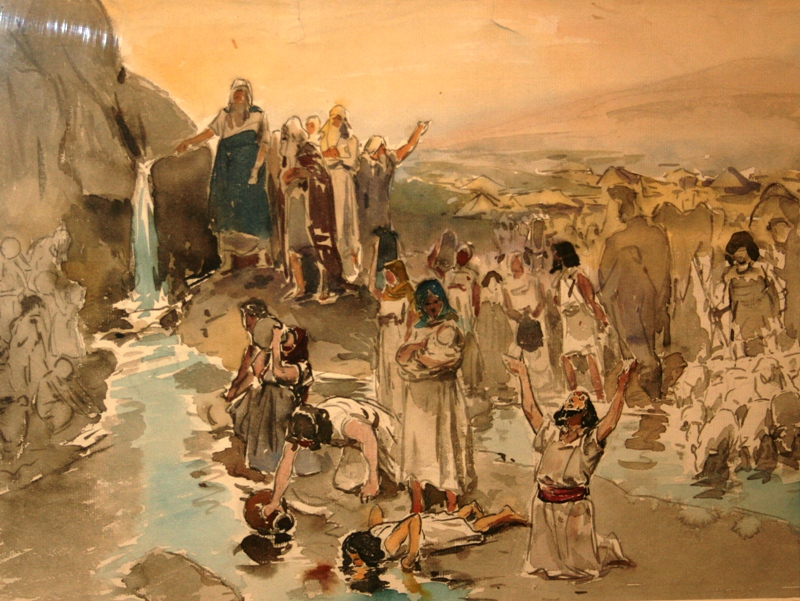 Моисей добывает воду из скалы