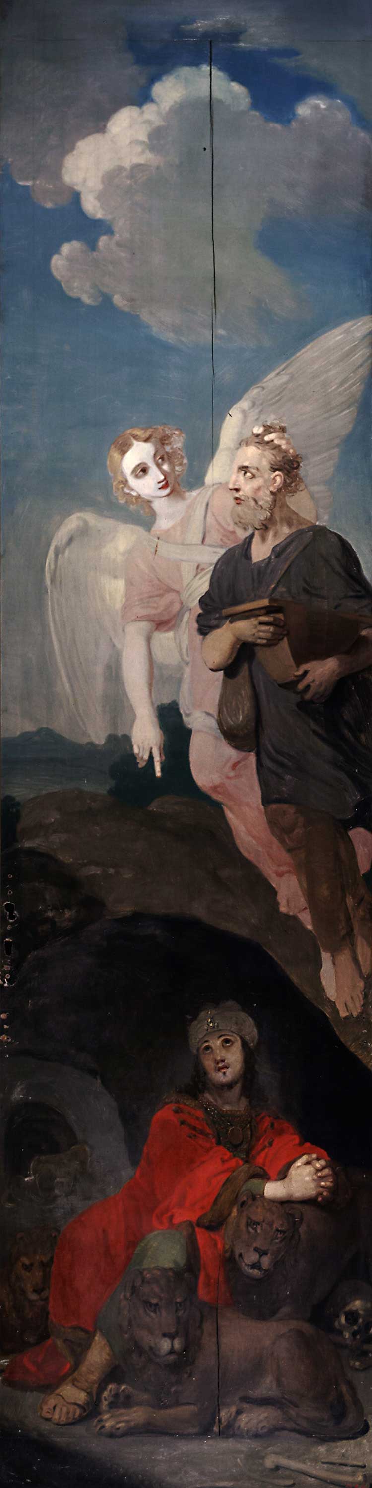 Пророк Аввакум, несомый ангелом, и Даниил во рву львином